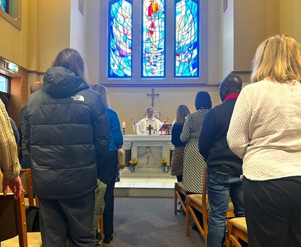 Bishop of Salford leads mass at Holy Cross College