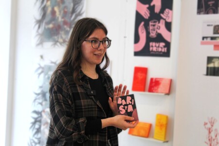 Viktoriia takes the Torch for the Holy Cross Art exhibition