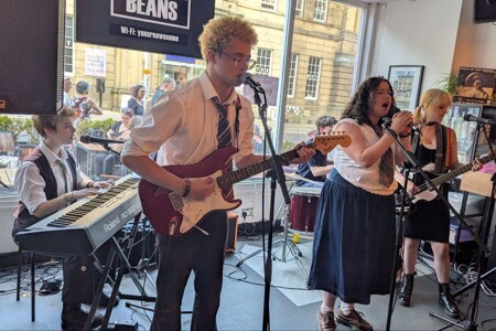 Our students banding together at Glaston-Bury 2025