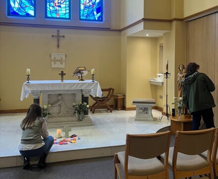 Students in chapel